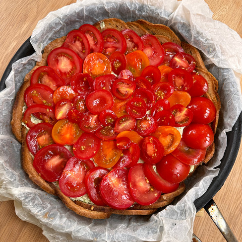 tomato tart before baking