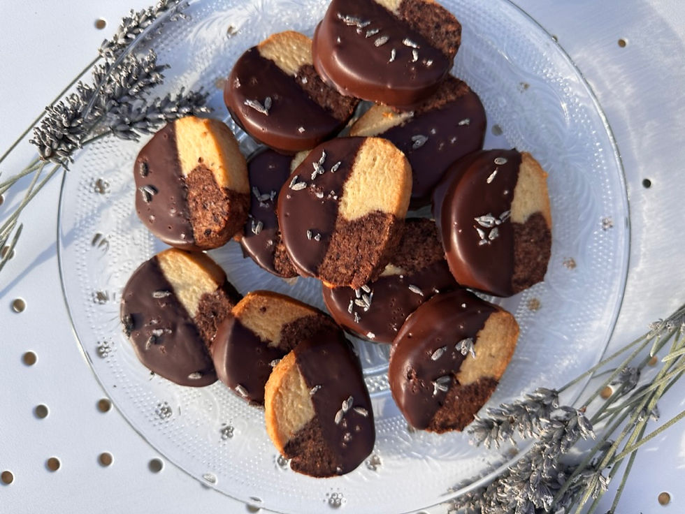 lavender chocolate biscuits