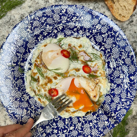 June Recipes: Tzatziki Turkish Eggs