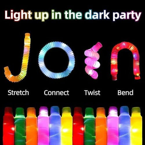 Thumbnail: Pop Tube Fidget 4 Pcs Toy Fun Pull and Pop Sensory Tubes for Kids