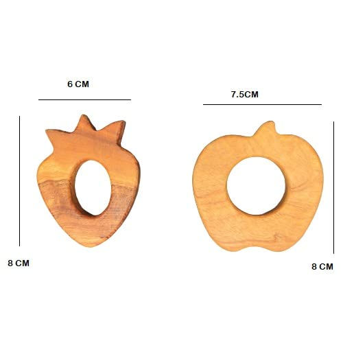 Thumbnail: Neem Wooden Base Teether Cum Rattle (Strawberry Apple)