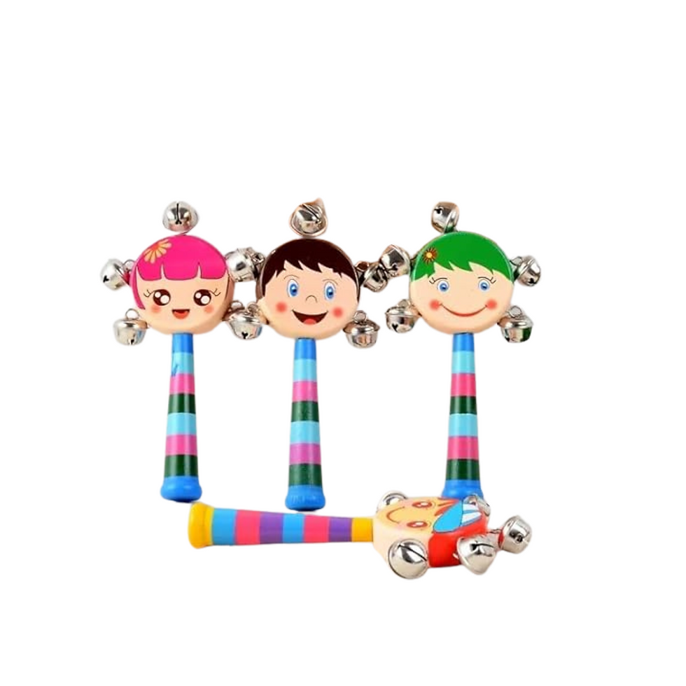 Thumbnail: Jinglerattles Newborn Handbells Shaker Musical Educational Wooden Toys