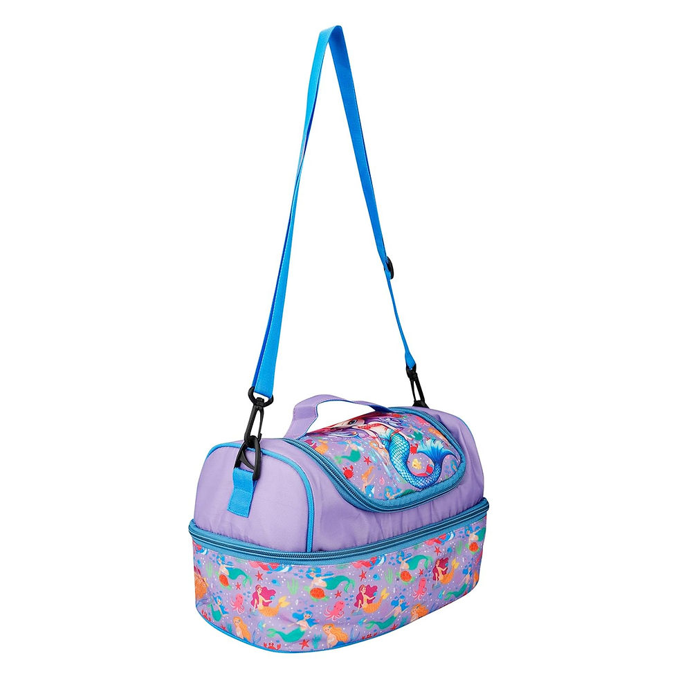 Thumbnail: Multi Compartment Dual Slot PURPLE MERMAID  Lunch Bag Double Insulated