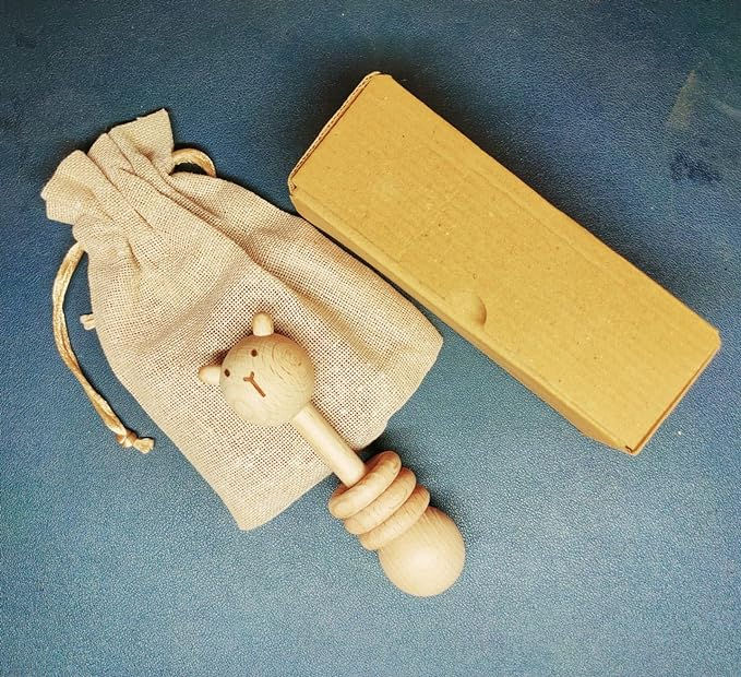 Thumbnail: Neem Wooden Rattler Cum Child Safe Teether.