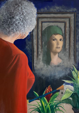 portrait, self-portrait, melbourne painter, painting, art prize, finalist, leigh rees artist