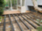 Wooden deck frame under construction in Black Rock