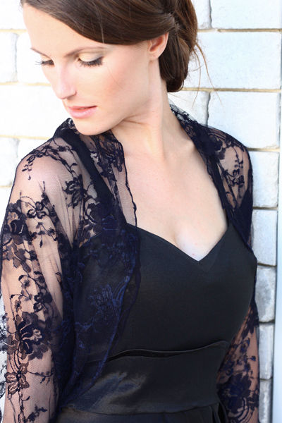 Thumbnail: Navy blue lace shawl