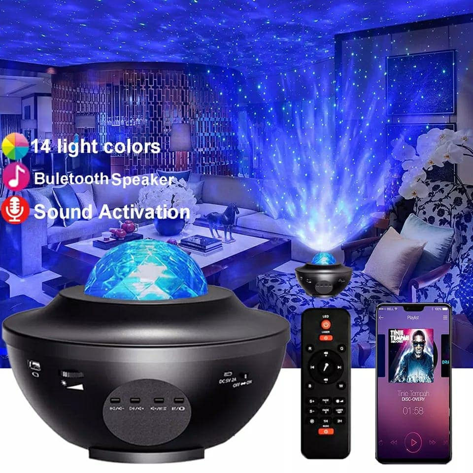 Led Star Ocean Wave Projector Night Light Galaxy Starry Sky ( Free Shipping )