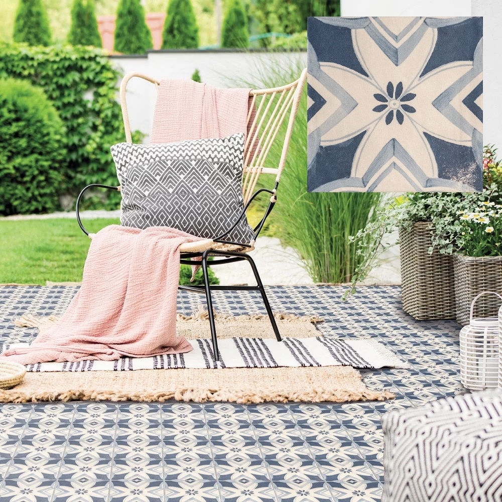 Carrelage effet carreaux de ciment Marlow Carolina 11,5x11,5 cm de Nanda Tiles