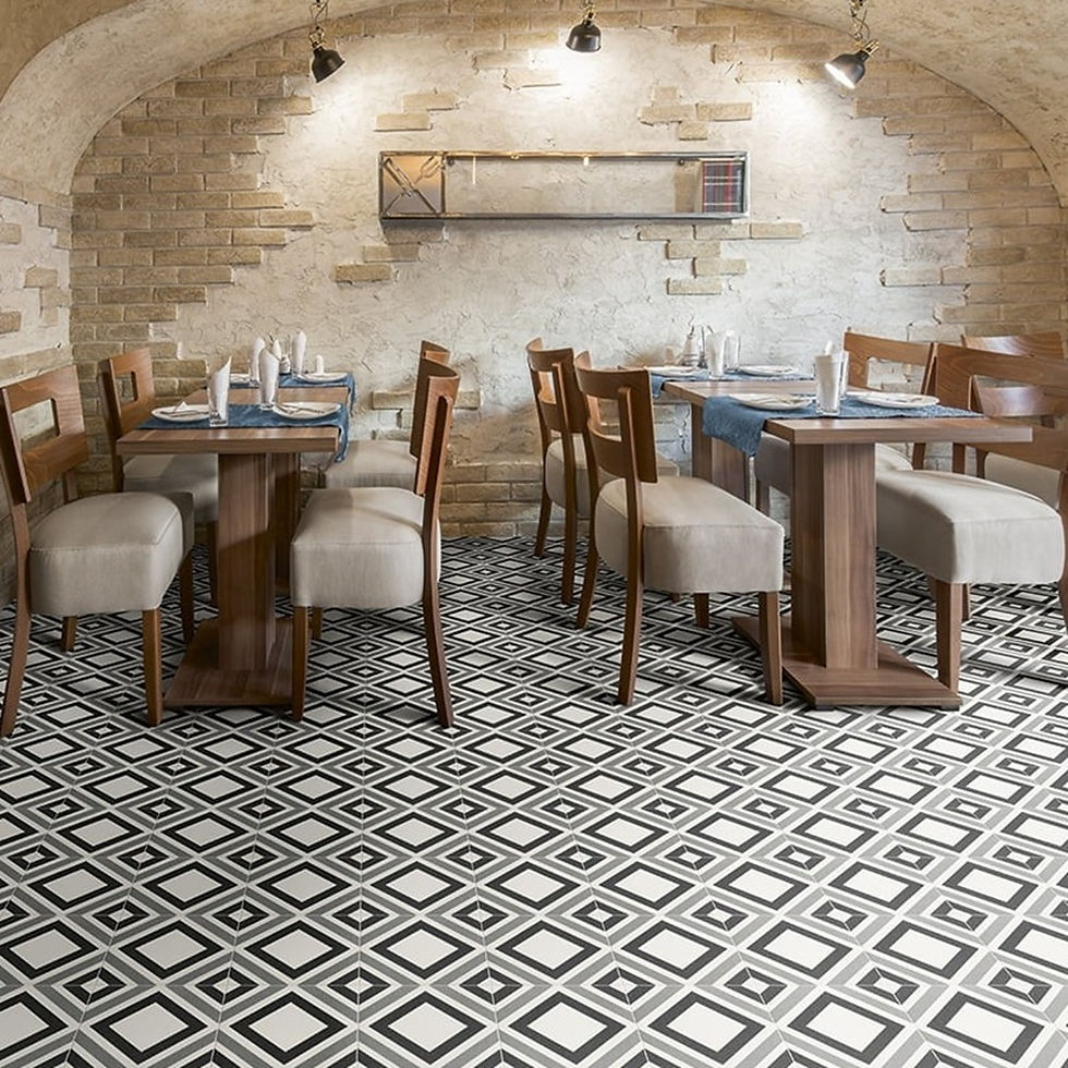 Carrelage effet carreaux de ciment Belfast Black 20x20 cm