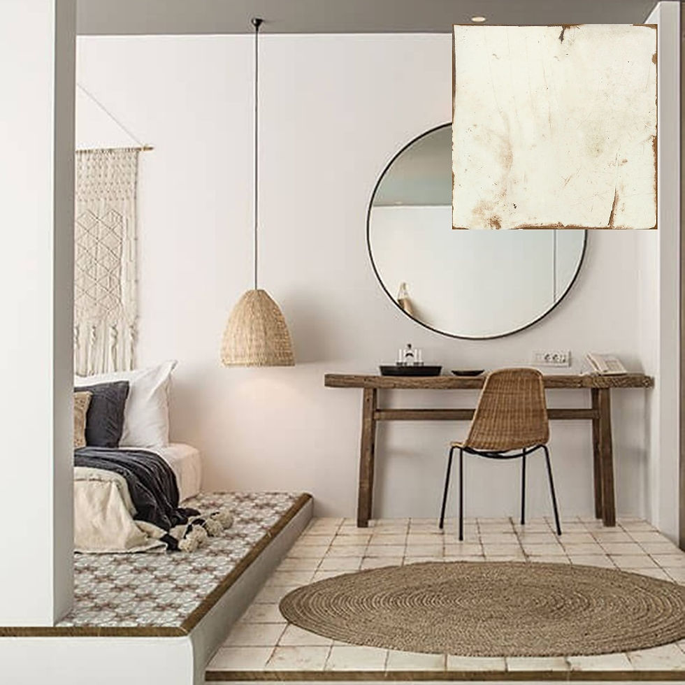 Carrelage effet carreau de ciment Loft Floor Ohio White 20x20 cm de Nanda Tiles