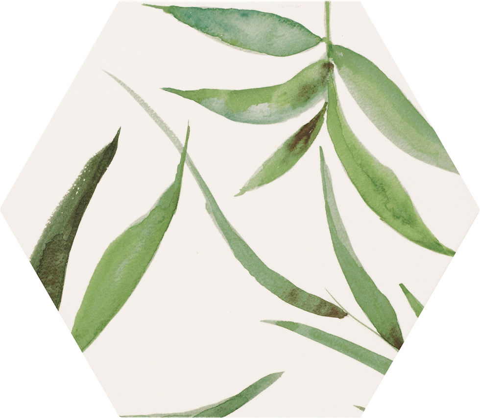 Carrelage Hexagonal Mat Oasis uni et décor 28,5x33 cm de Realonda