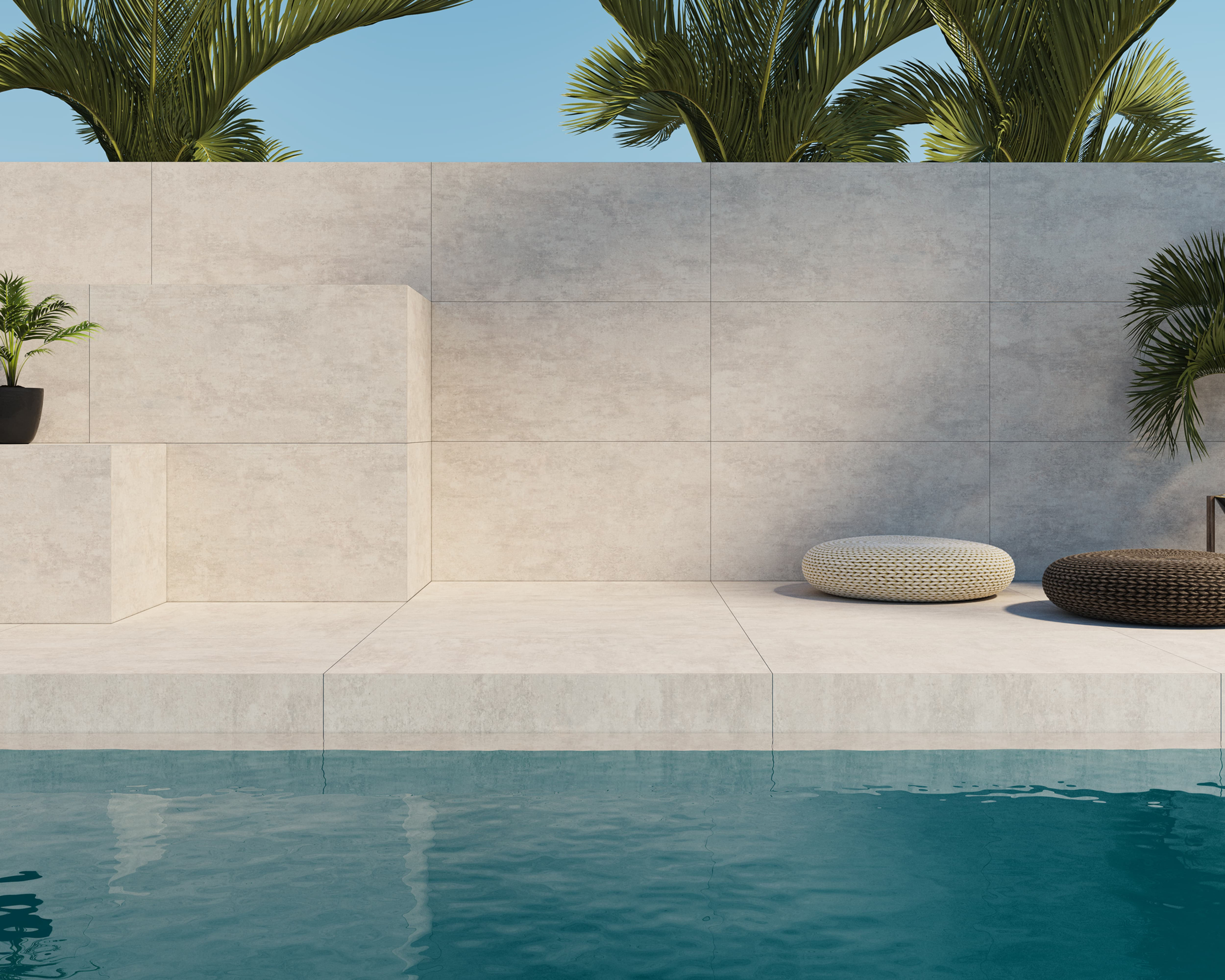 Carrelage effet Ciment série Norwich Blanco Mat 60x120 cm classé UPEC