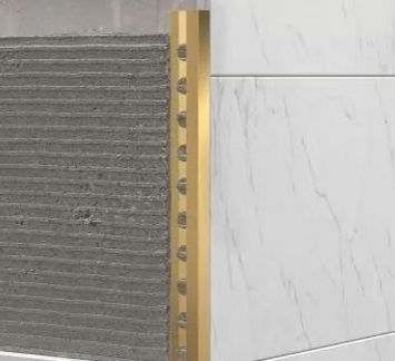 Lot de 2 Profilés carrelage en aluminium Décor Or Rose Brillant