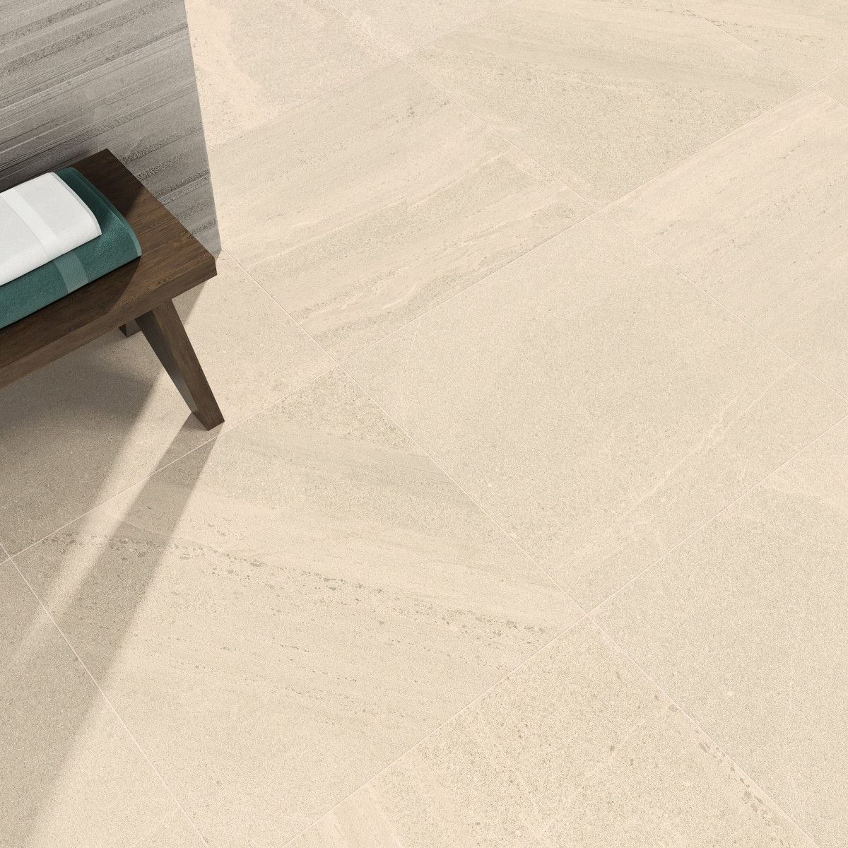 Carrelage sol et mur mat effet Pierre rectifié Série Spartia Marfil