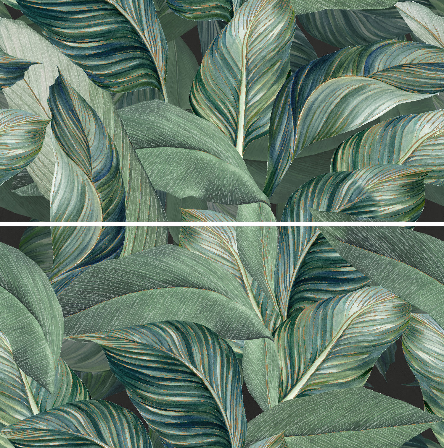 Carrelage Decor Fleuri serie Tropic Nero Mat Rectifie 60x120 cm