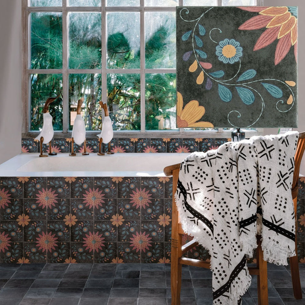 Carrelage effet carreaux de ciment Marlow Adelina 11,5x11,5 cm de Nanda Tiles