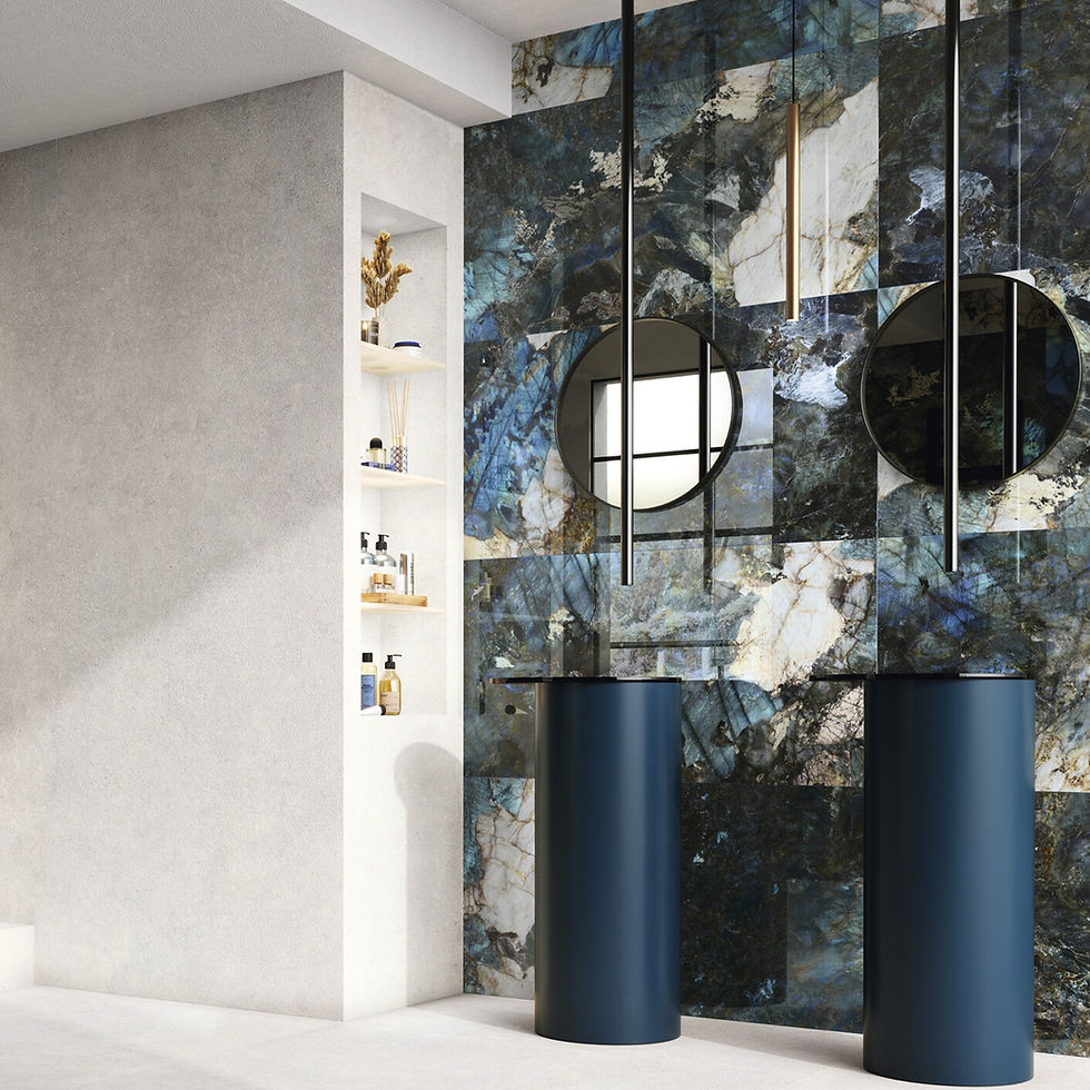 Carrelage effet Marbre Magallanes Blue Poli brillant rectifié de APE