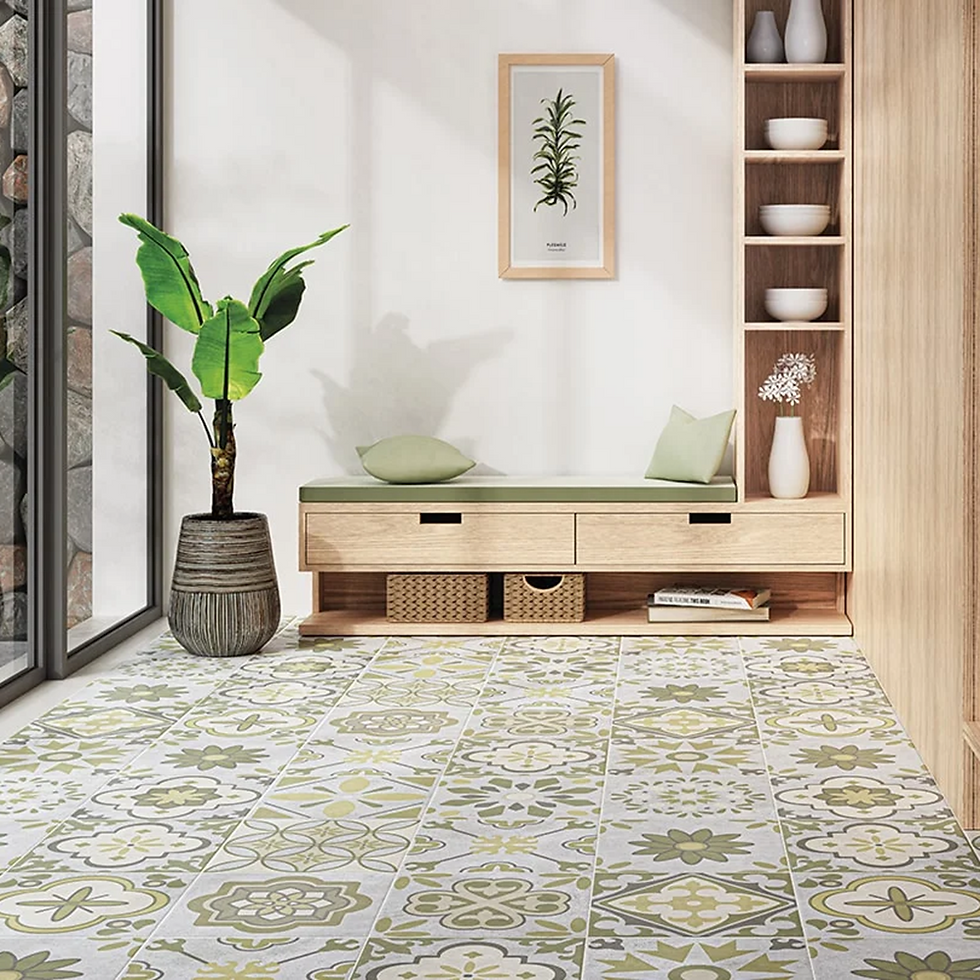 Carrelage effet carreaux de ciment Monserrate Vert 33,5x33,5 cm