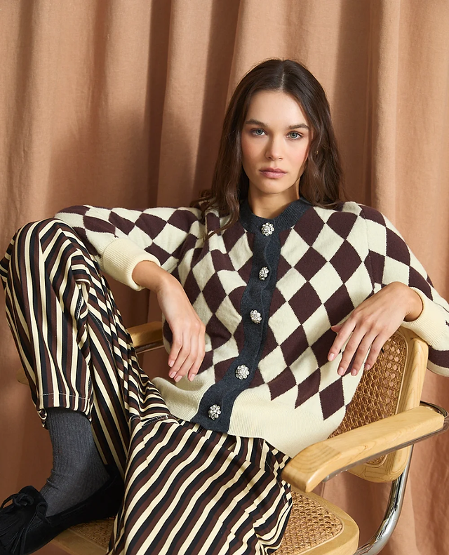 Model wearing Sophie + Lucie Cardigan