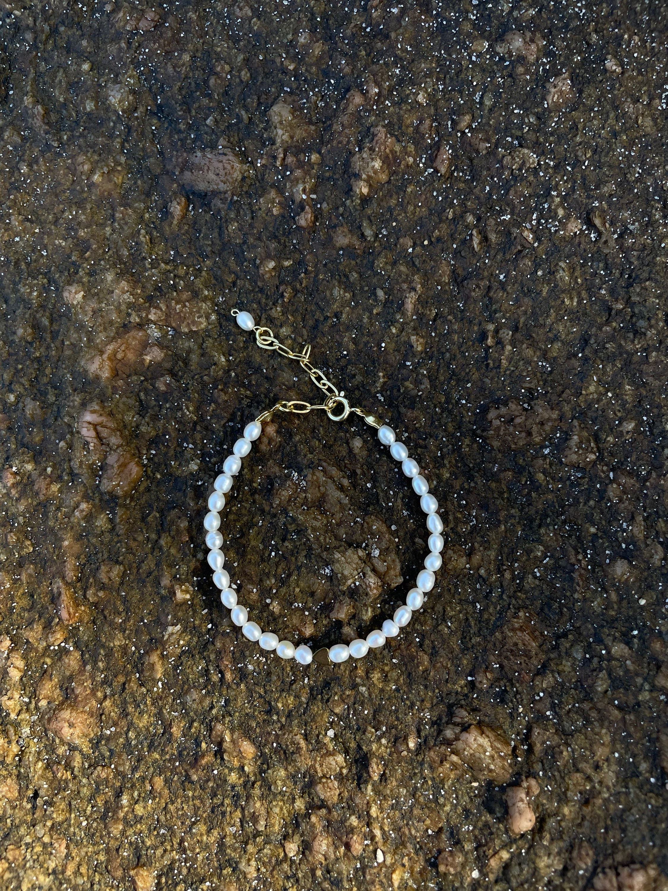 Pulseira Pérola Arroz Coração 