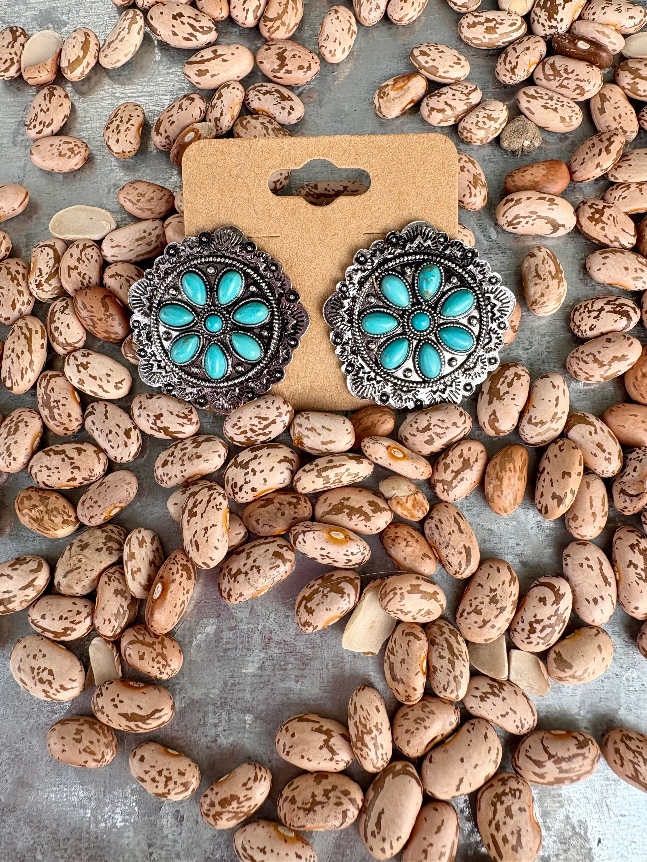 Turquoise Conch Earrings 