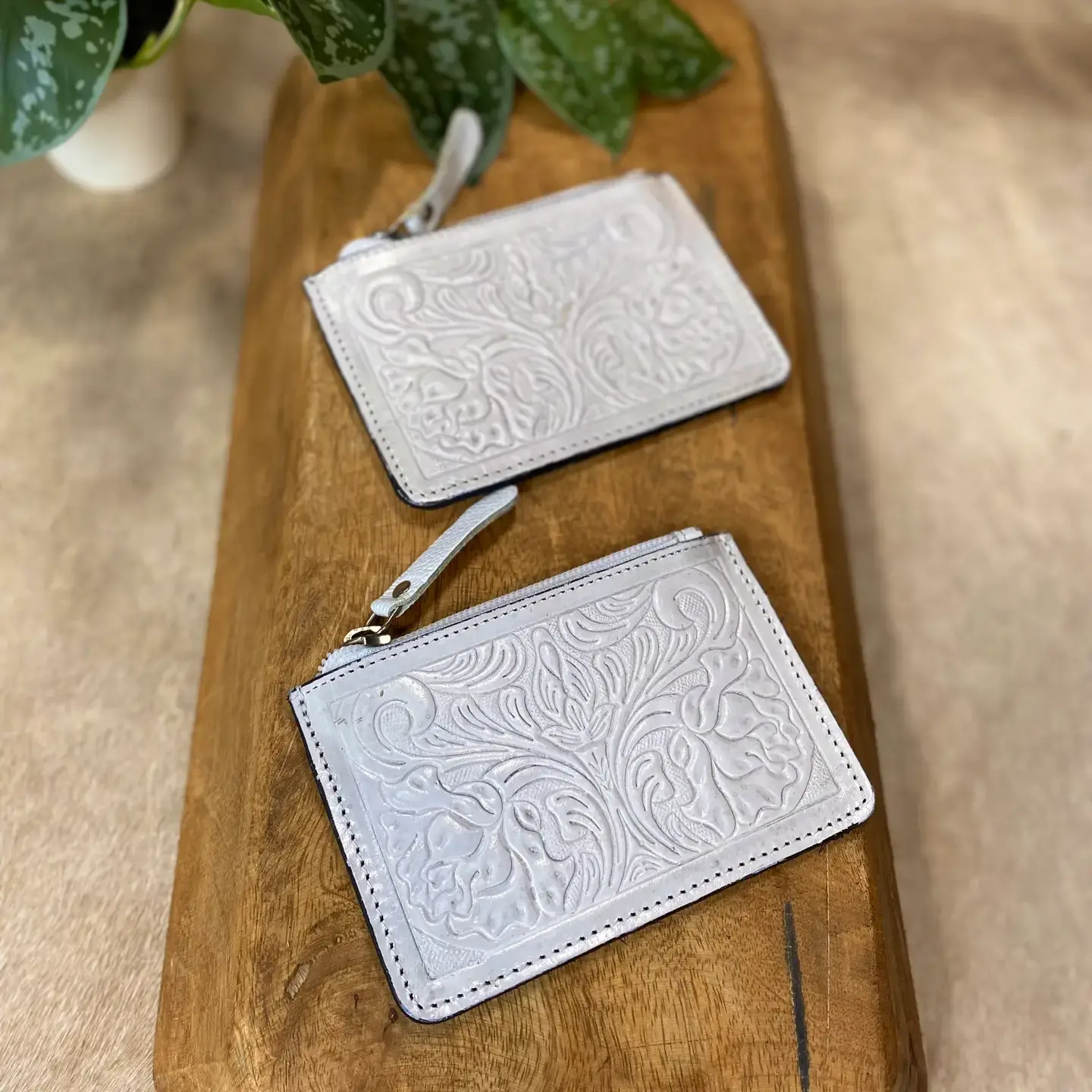 White Leather Credit Card Wallet