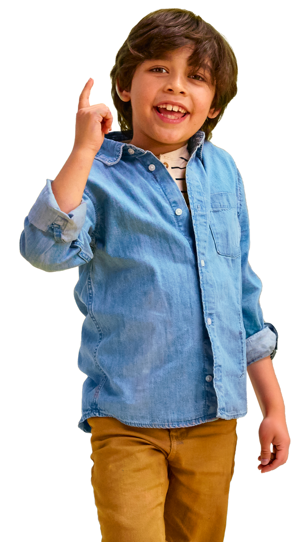 Niño señalando con su mano