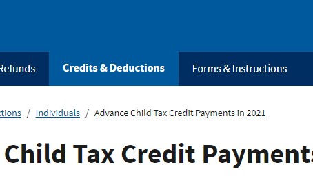 IRS Child Credit - 2021 payments