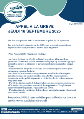 GREVE DU 18 SEPTEMBRE