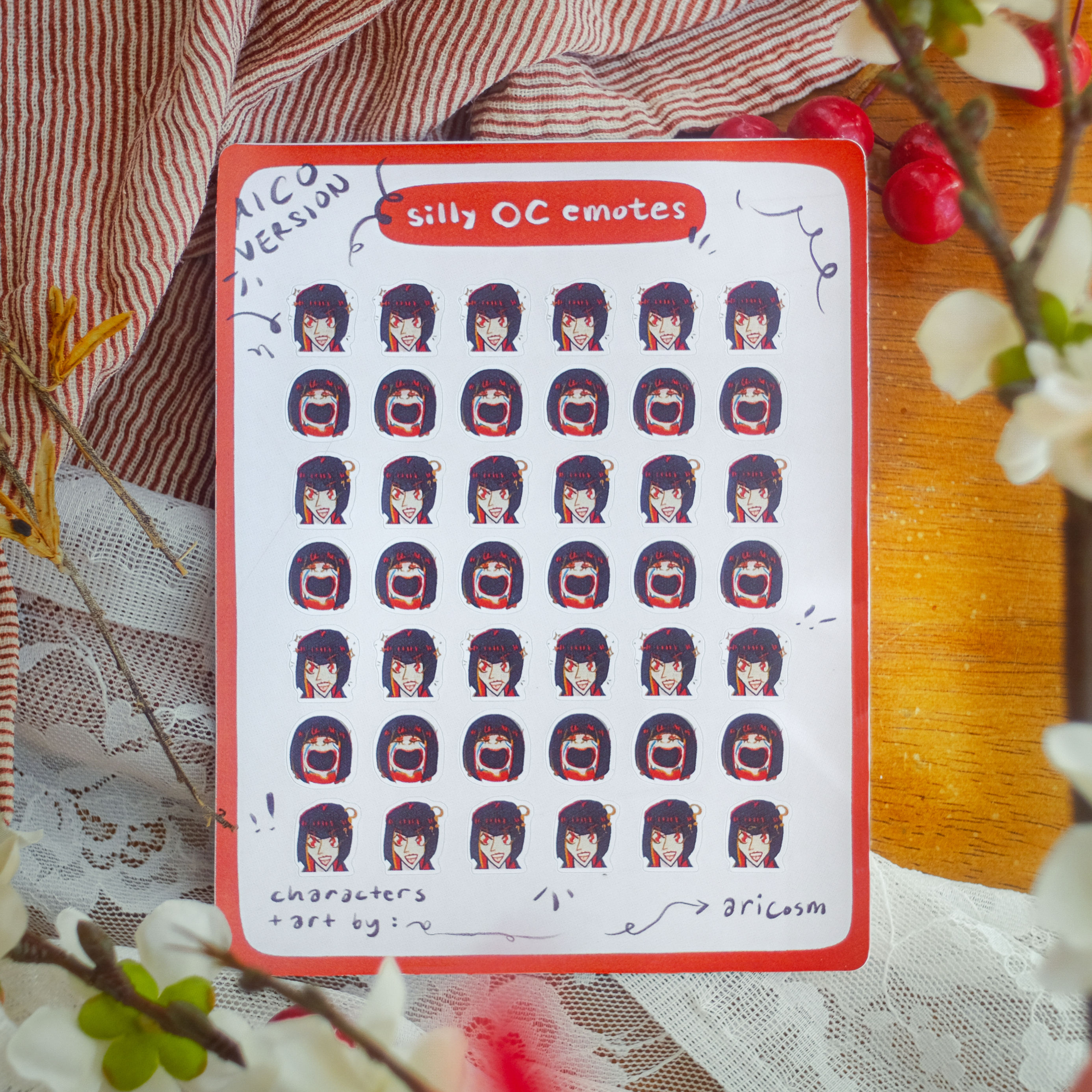 aico version, silly OC emotes - sticker sheet