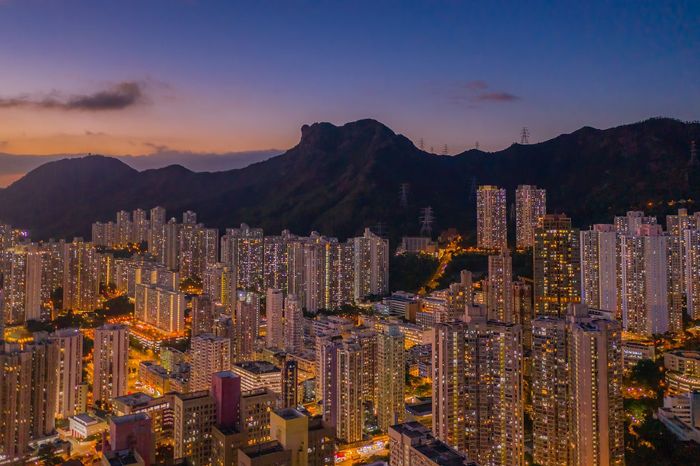 夜景的高樓大廈