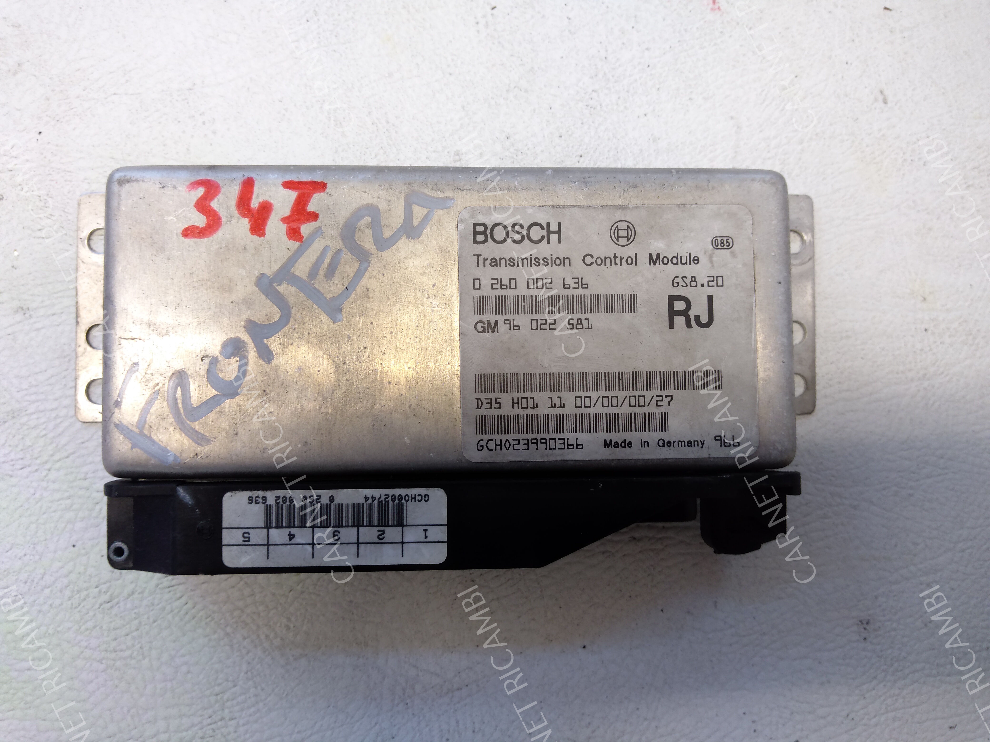 0260002636 AUTOMATIC TRANSMISSION CONTROL UNIT OPEL FRONTERA B U99 2.2 DTI GM 96022581