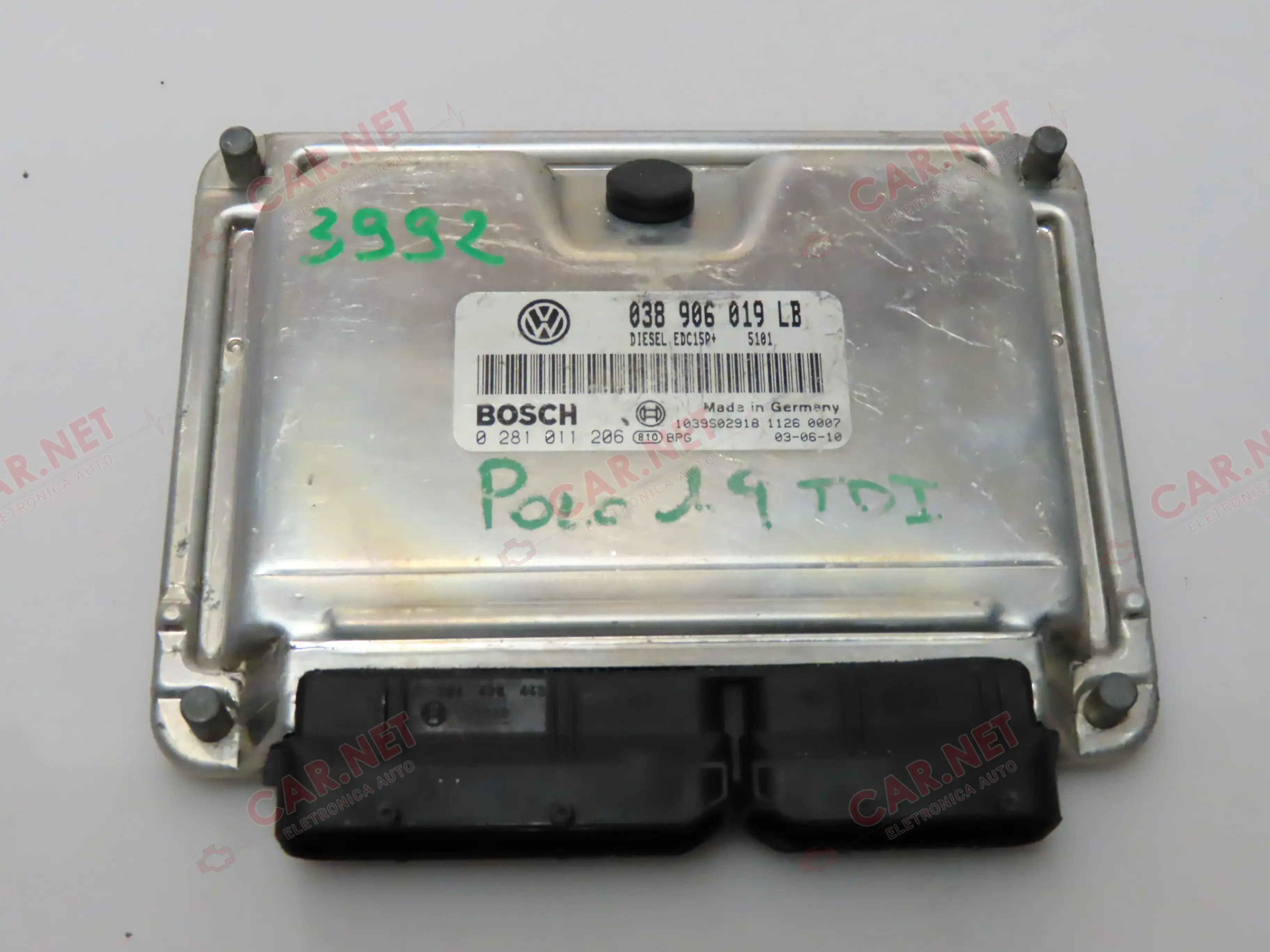 0281011206 CENTRALINA MOTORE VW POLO 9N 1.9 TDI 74 KW BOSCH EDC15P+ 038906019LB