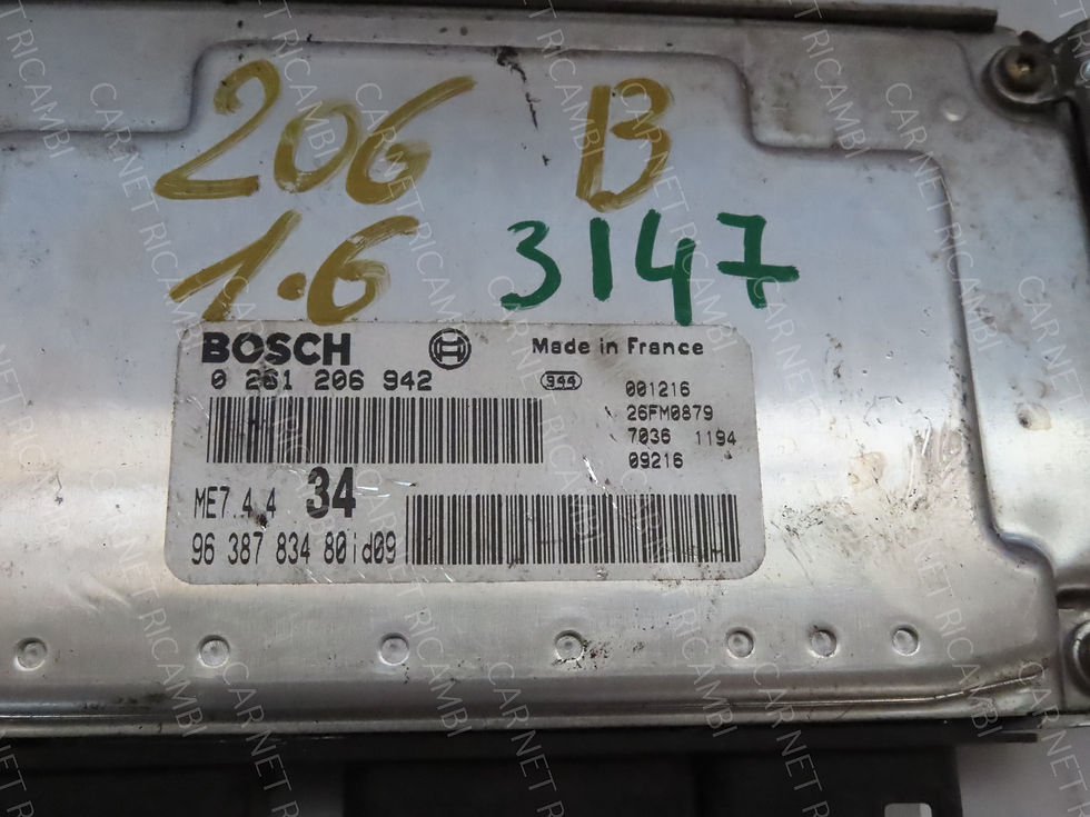 Thumbnail: 9638783480 ENGINE CONTROL UNIT PEUGEOT 206CC 1.6 16V 80KW 0261206942 BOSCH ME7.4.4