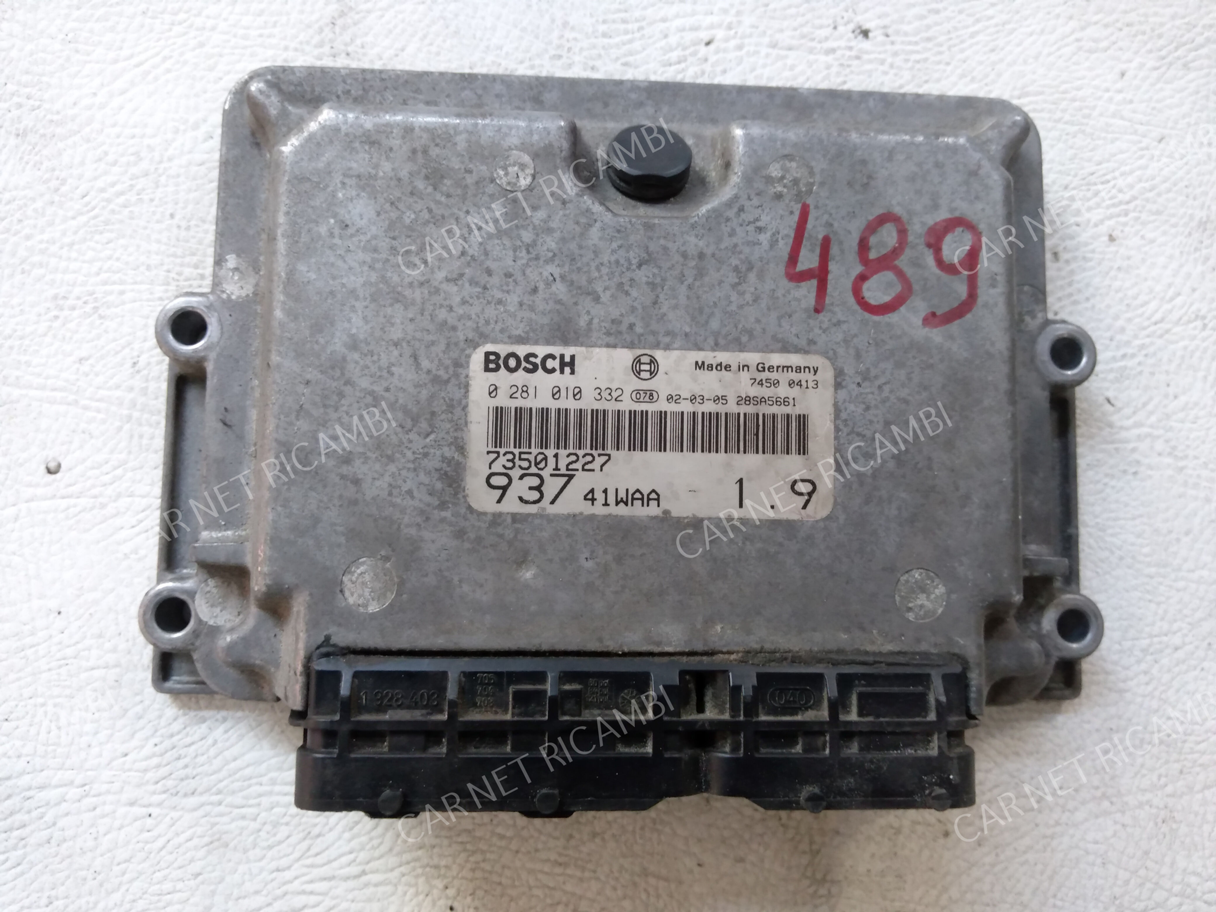 0281010332 BOSCH 73501227 41WAA UNITÉ DE CONTRÔLE MOTEUR ALFA ROMEO 147 937 1.9JTD 85KW