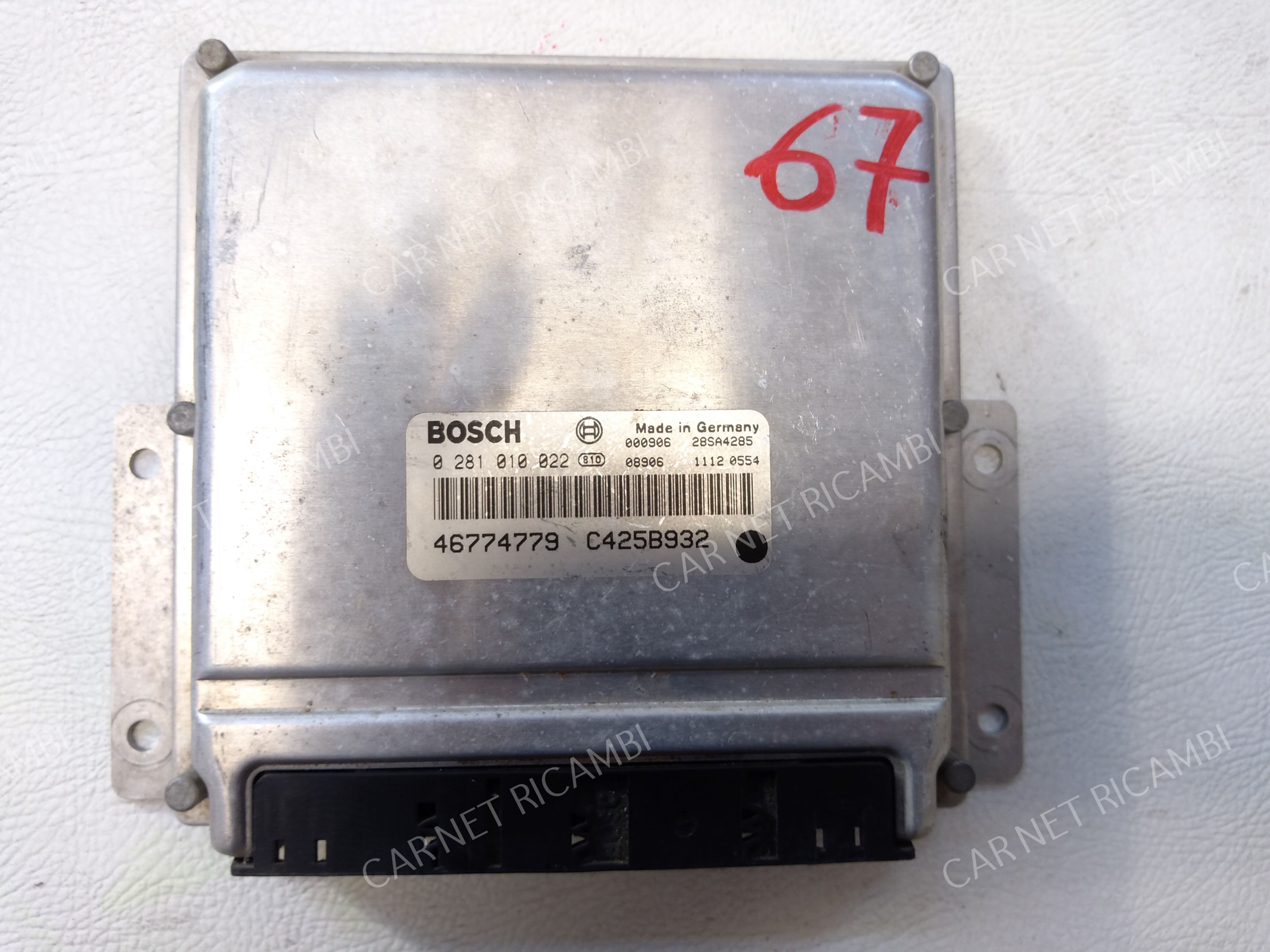 46774779 UNITÉ DE CONTRÔLE MOTEUR ALFA ROMEO 156 932 2.4 JTD 0281010022 BOSCH EDC15C