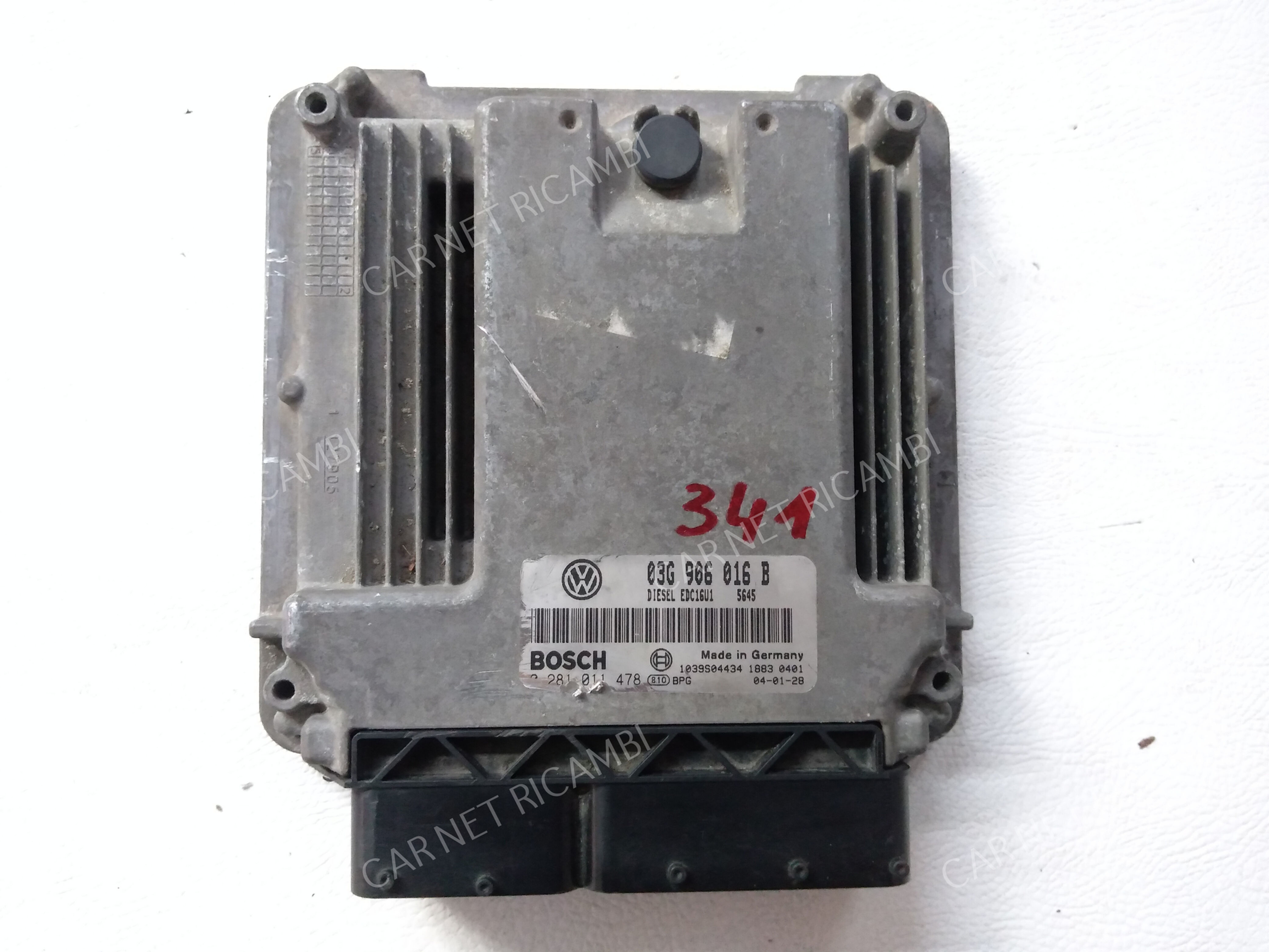 0281011478 EDC16U1 03G906016B ENGINE CONTROL UNIT ECU VW GOLF V TOURAN 1.9 TDI BKC