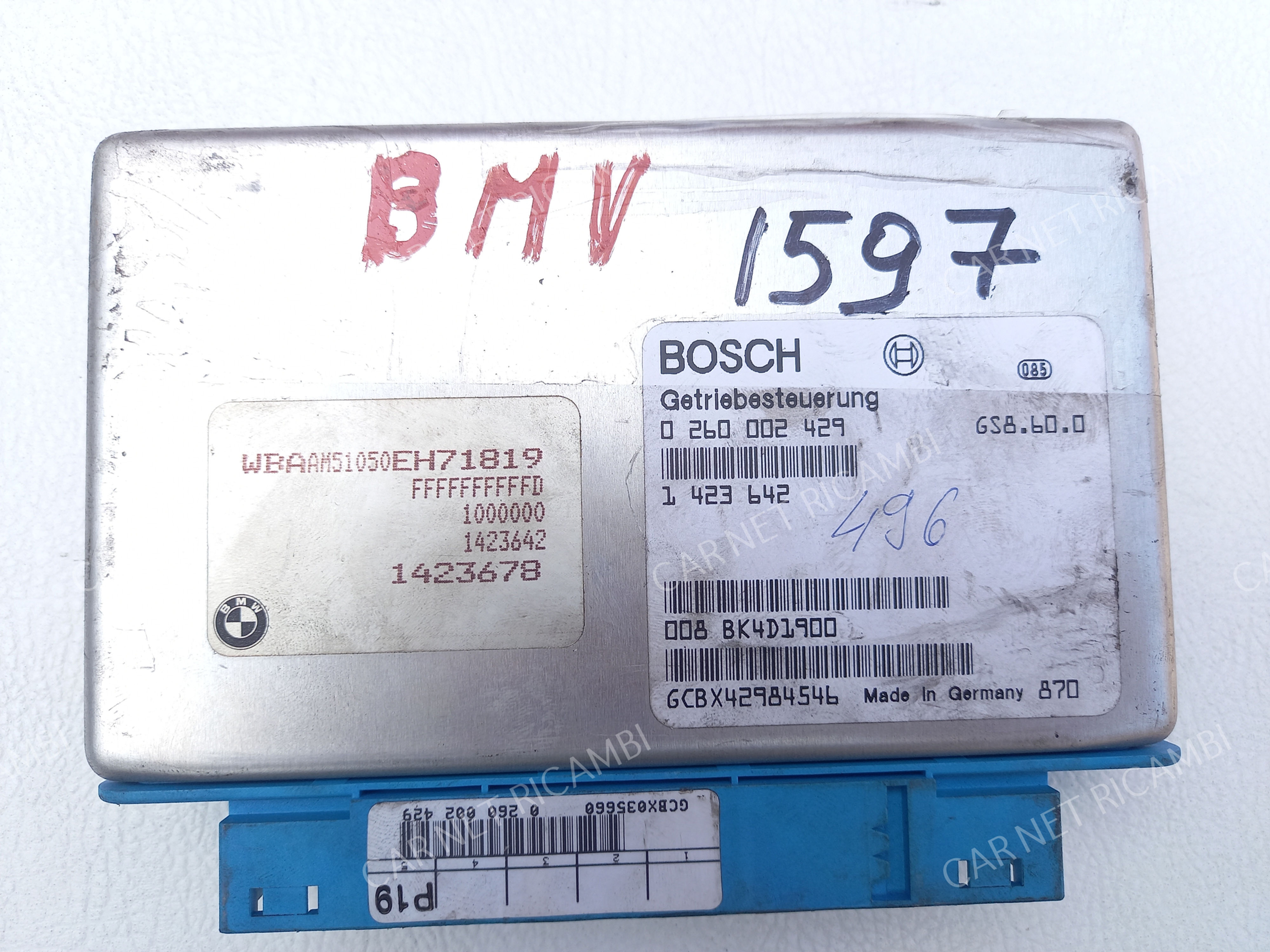 1423642 1 423 642 UNITÉ DE CONTRÔLE DE TRANSMISSION AUTOMATIQUE BMW E46 323i 328 BOSCH 0260002429