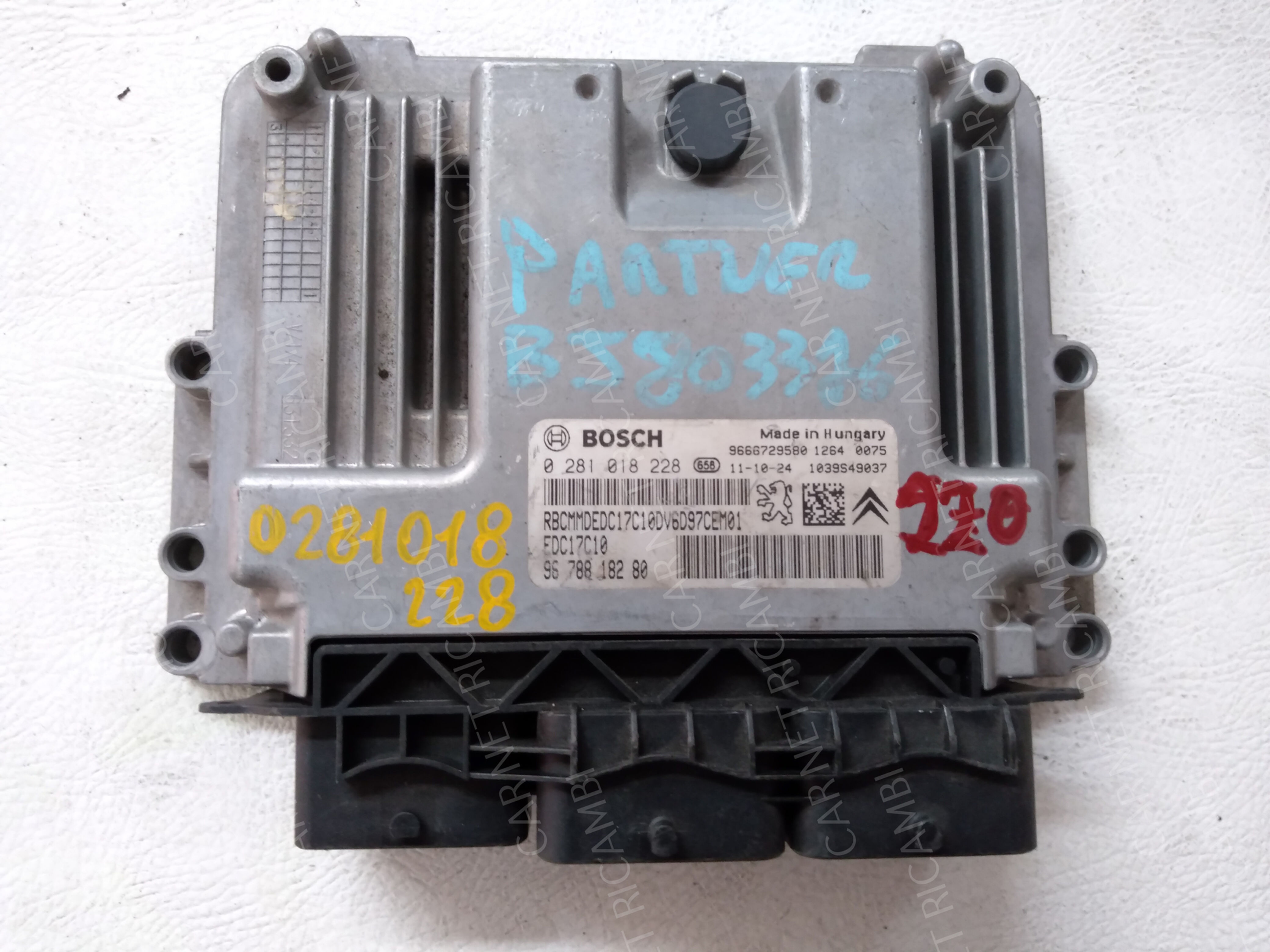 0281018228 UNITÉ DE CONTRÔLE MOTEUR PEUGEOT CITROEN 1.6 HDI 68KW 9678818280 EDC17C10