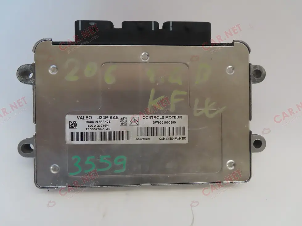 Miniature : 21585784-1 VALEO J34P-AAE 9661960880 UNITÉ DE CONTRÔLE MOTEUR PEUGEOT 206 1.4 55KW KFW