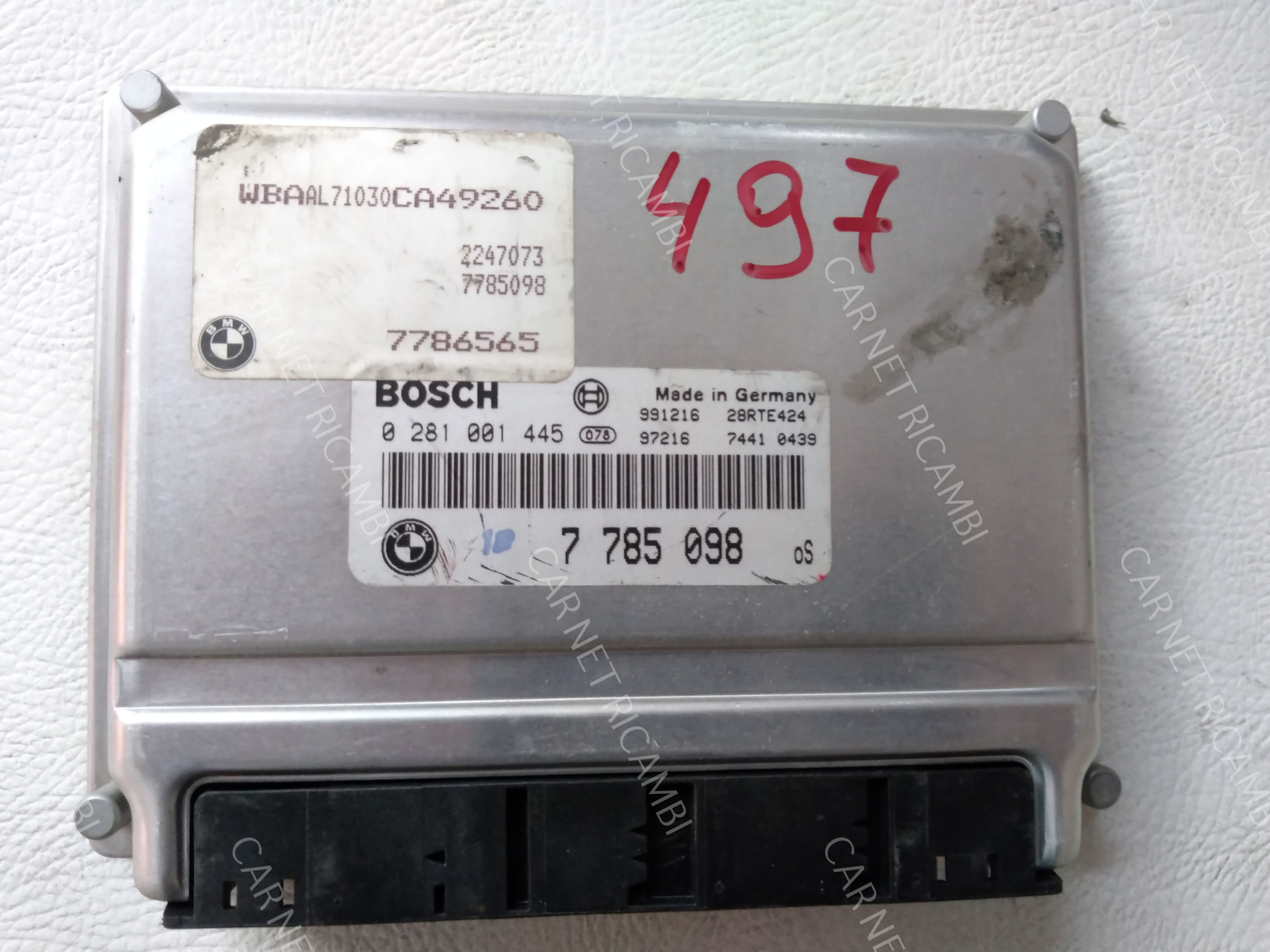 0281001445 BOSCH EDC15M 7785098 ENGINE CONTROL UNIT ECU BMW 320D E46 100KW 136CV