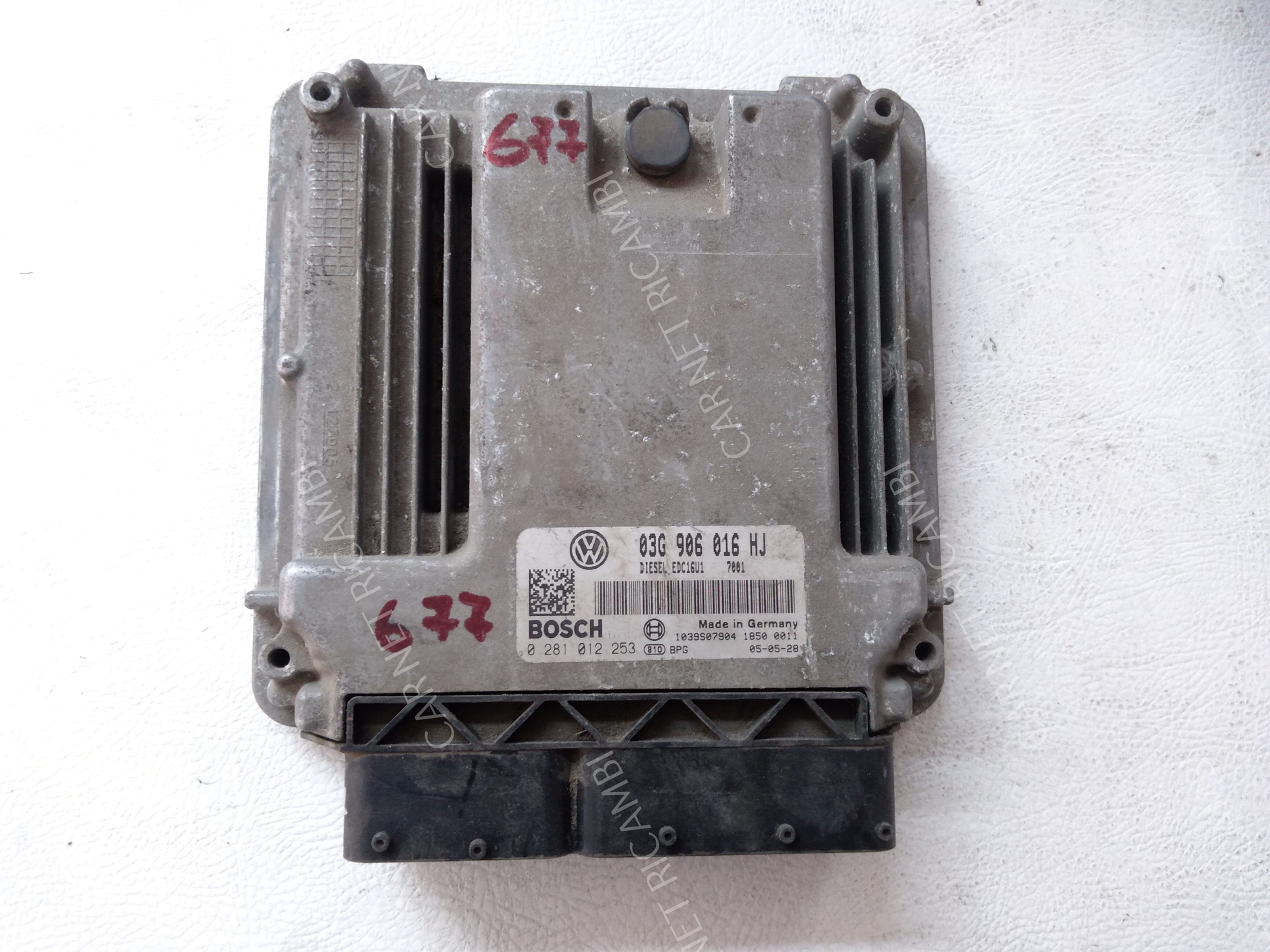 0281012253 BOSCH EDC16U1 03G906016HJ ENGINE CONTROL UNIT VW GOLF V 2.0 TDI 103KW