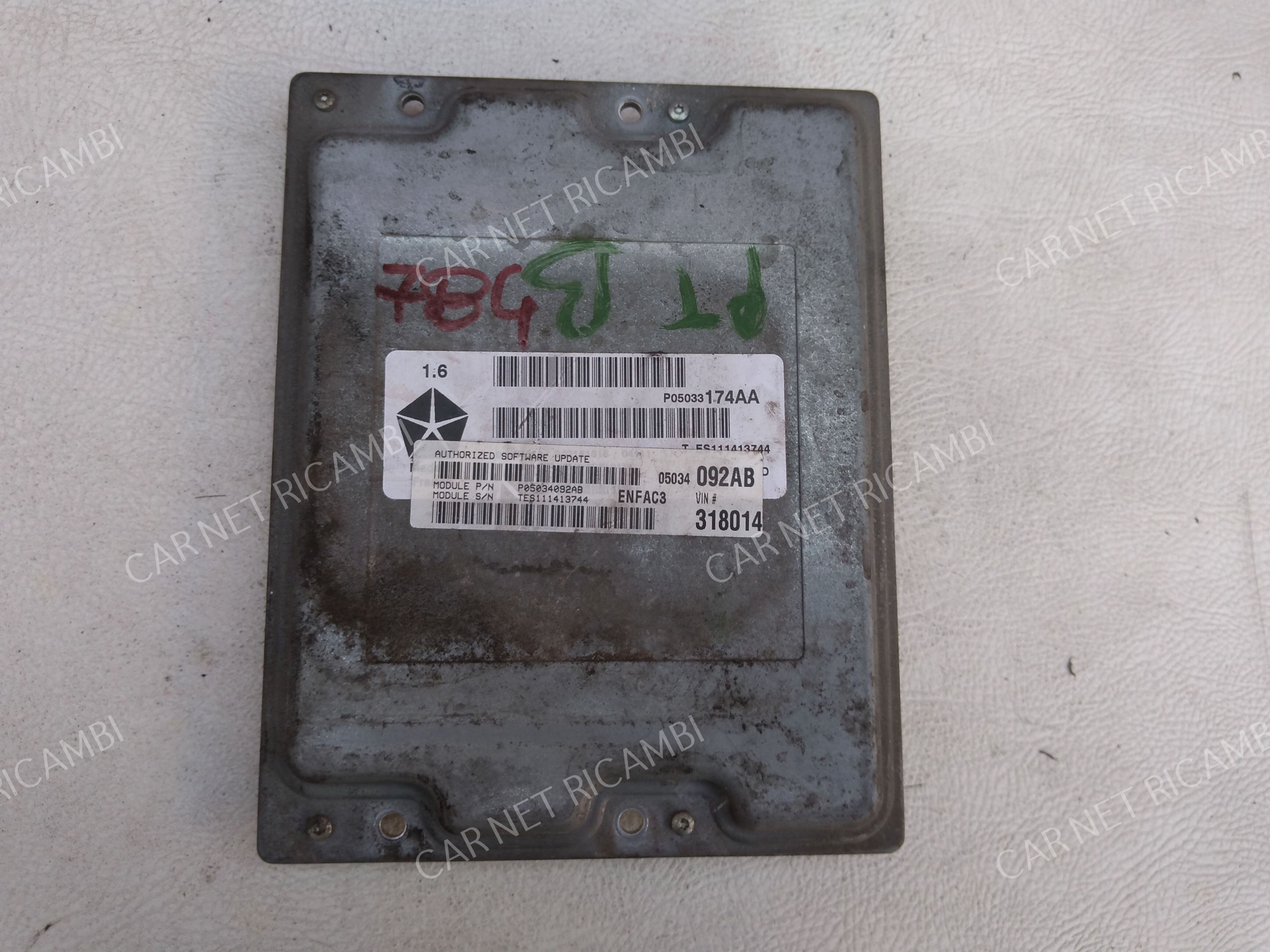 05034092AB SIEMENS S117219001 CENTRALINA MOTORE CHRYSLER PT CRUISER 1.6 85KW EJD