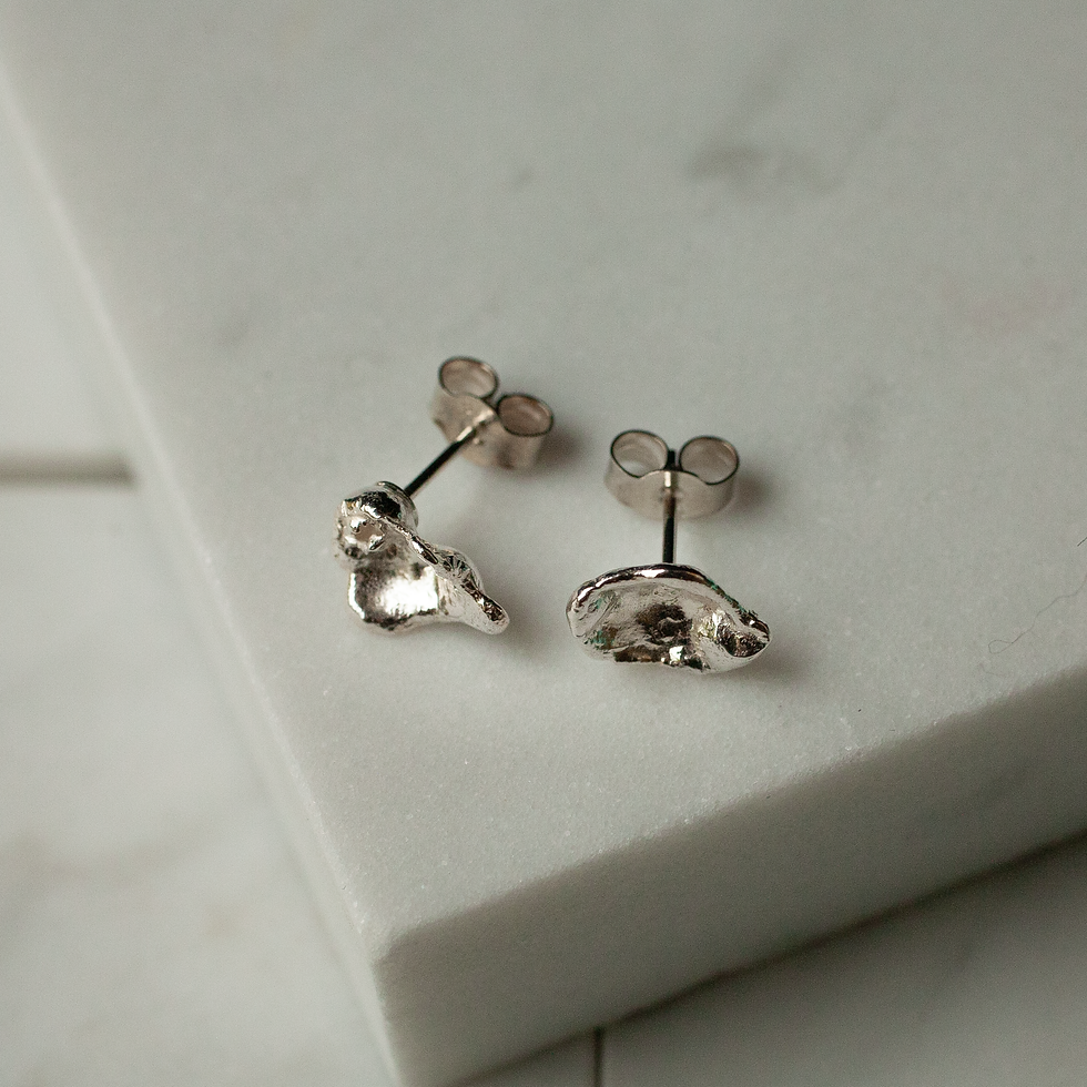 Thumbnail: Recycled silver studs with locks