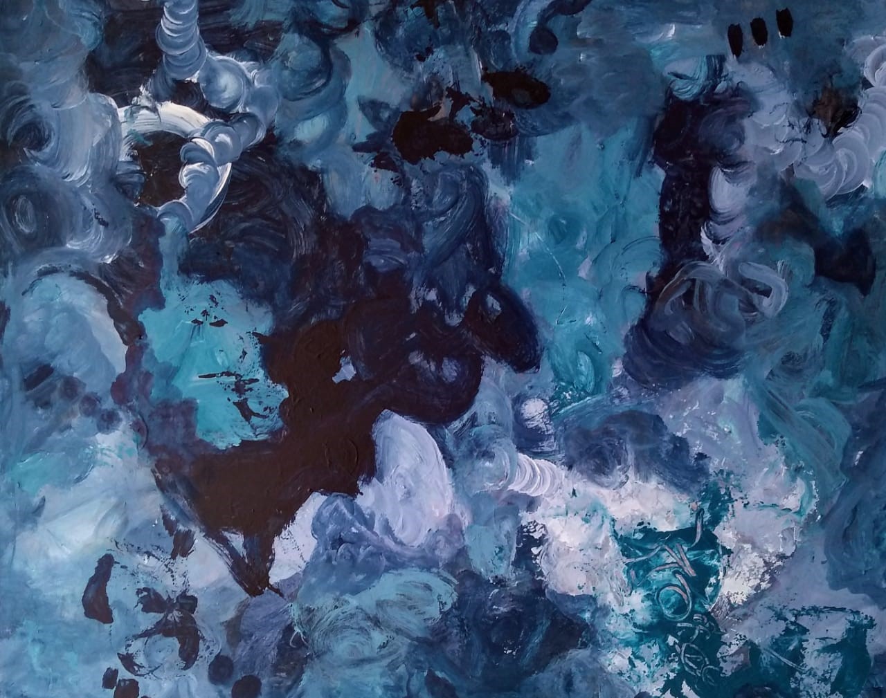 Océano- Pintura sobre madera- 60 x 50 cm.- 2018.