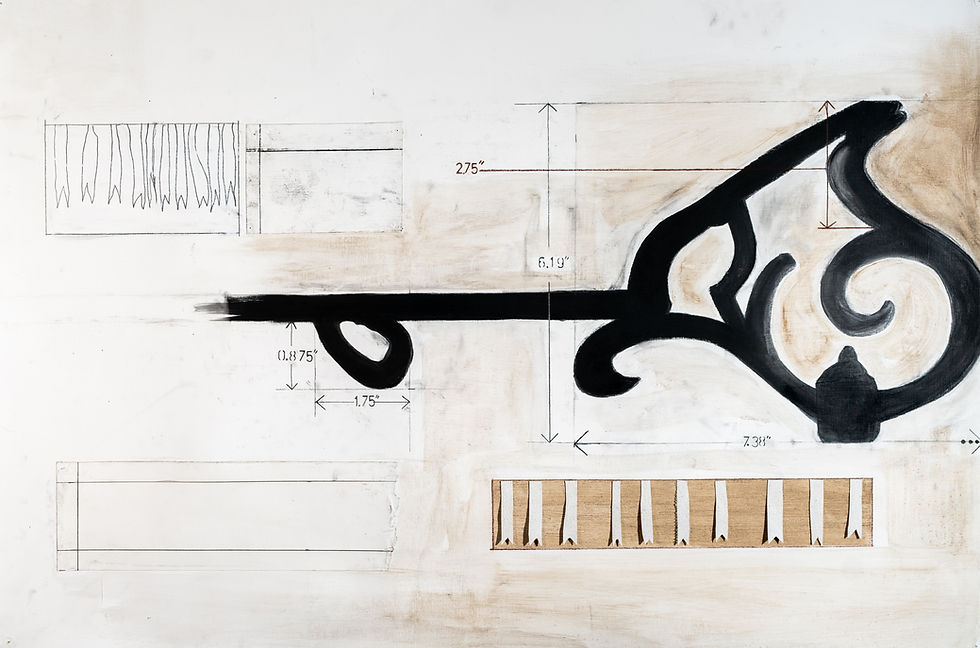 Drawing of Flag Support for A Flag for Gabriel's Rebellion (Virginia)