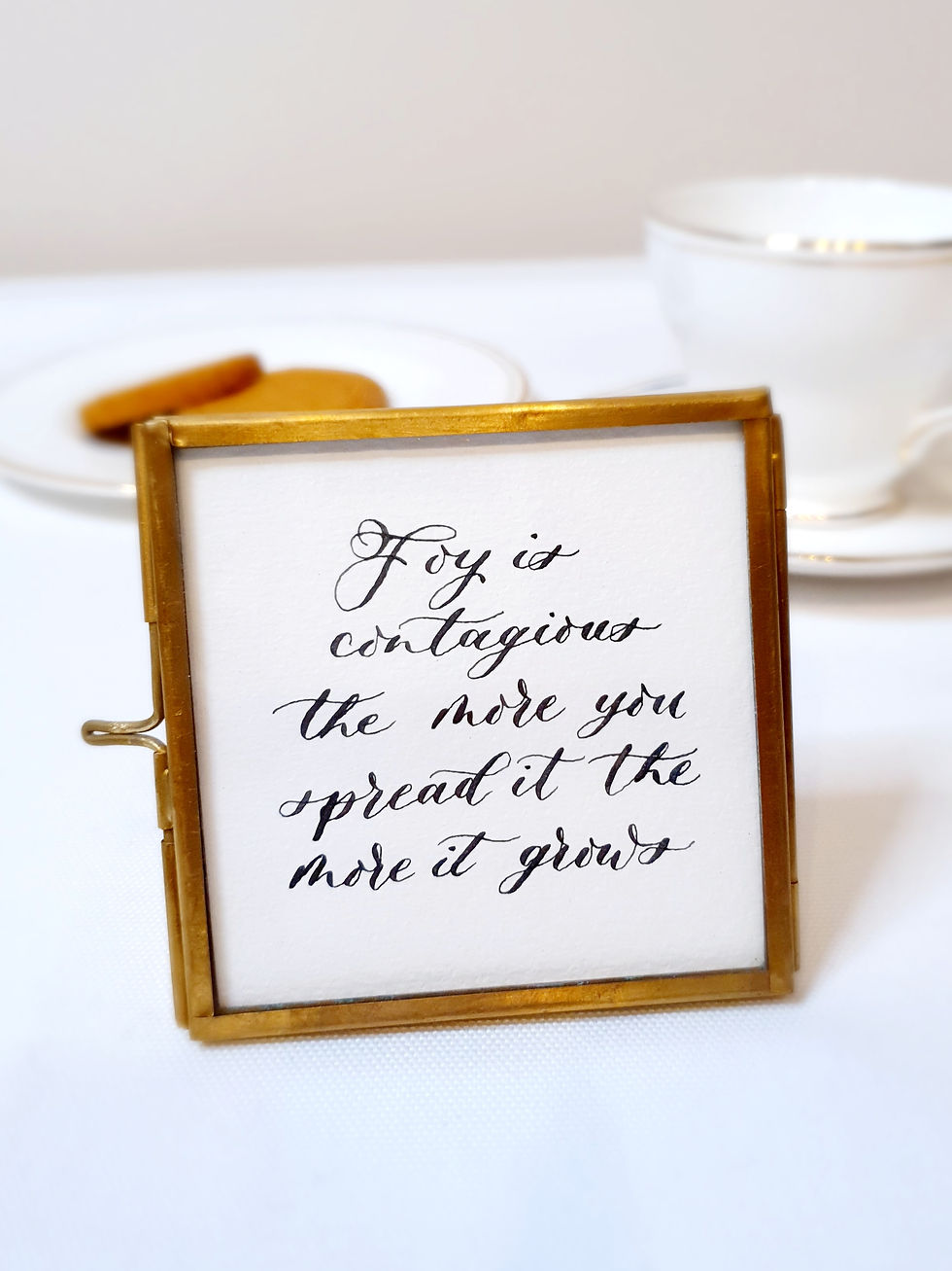 Framed hand written calligraphy artwork