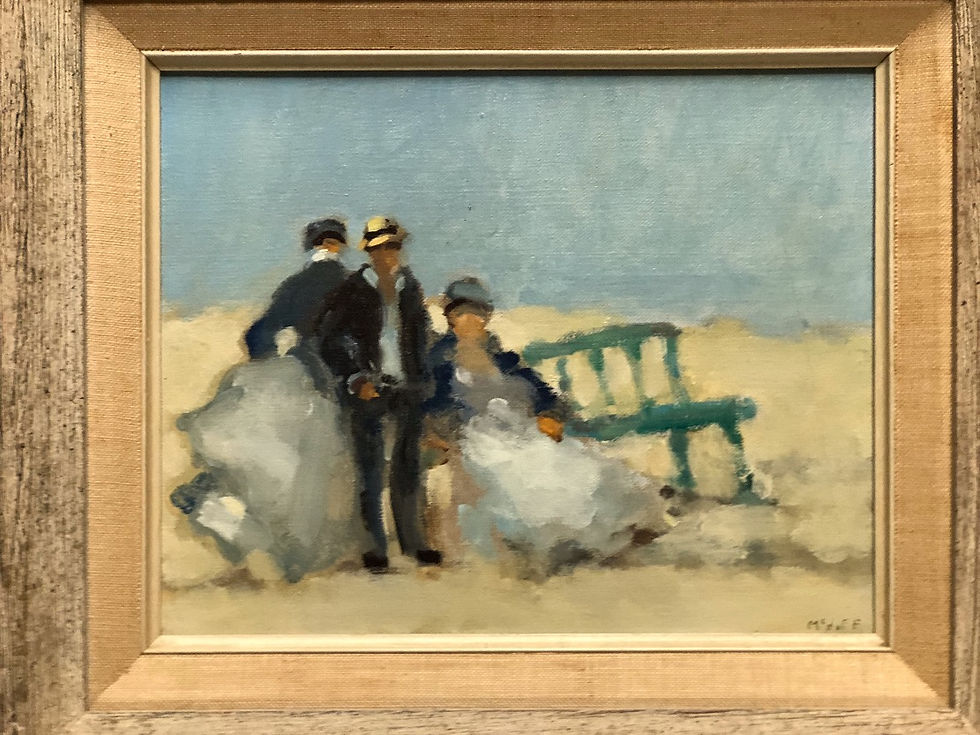Frederick McDuff Figures Beach Green Bench