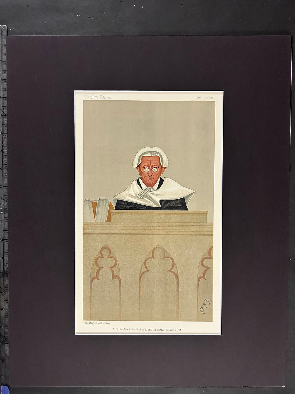 Mr. Justice Wright Original Vanity Fair Lithograph 1891